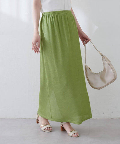 【natural couture】金銀絲羅紋修身半身裙