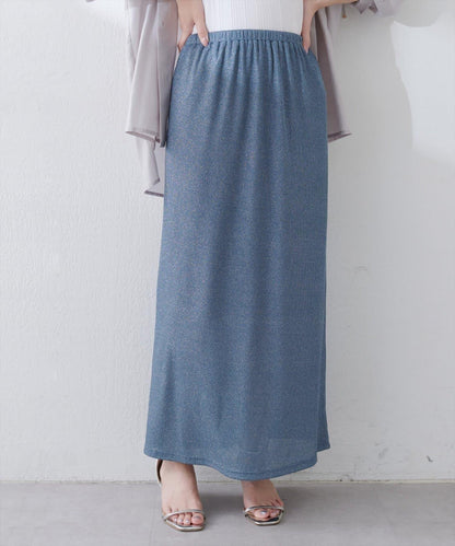 【natural couture】金銀絲羅紋修身半身裙