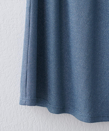 【natural couture】金銀絲羅紋修身半身裙