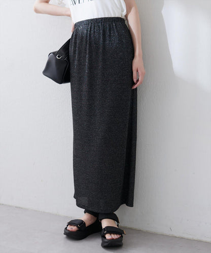 【natural couture】金銀絲羅紋修身半身裙