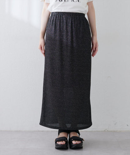 【natural couture】金銀絲羅紋修身半身裙