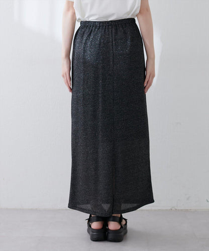 【natural couture】金銀絲羅紋修身半身裙