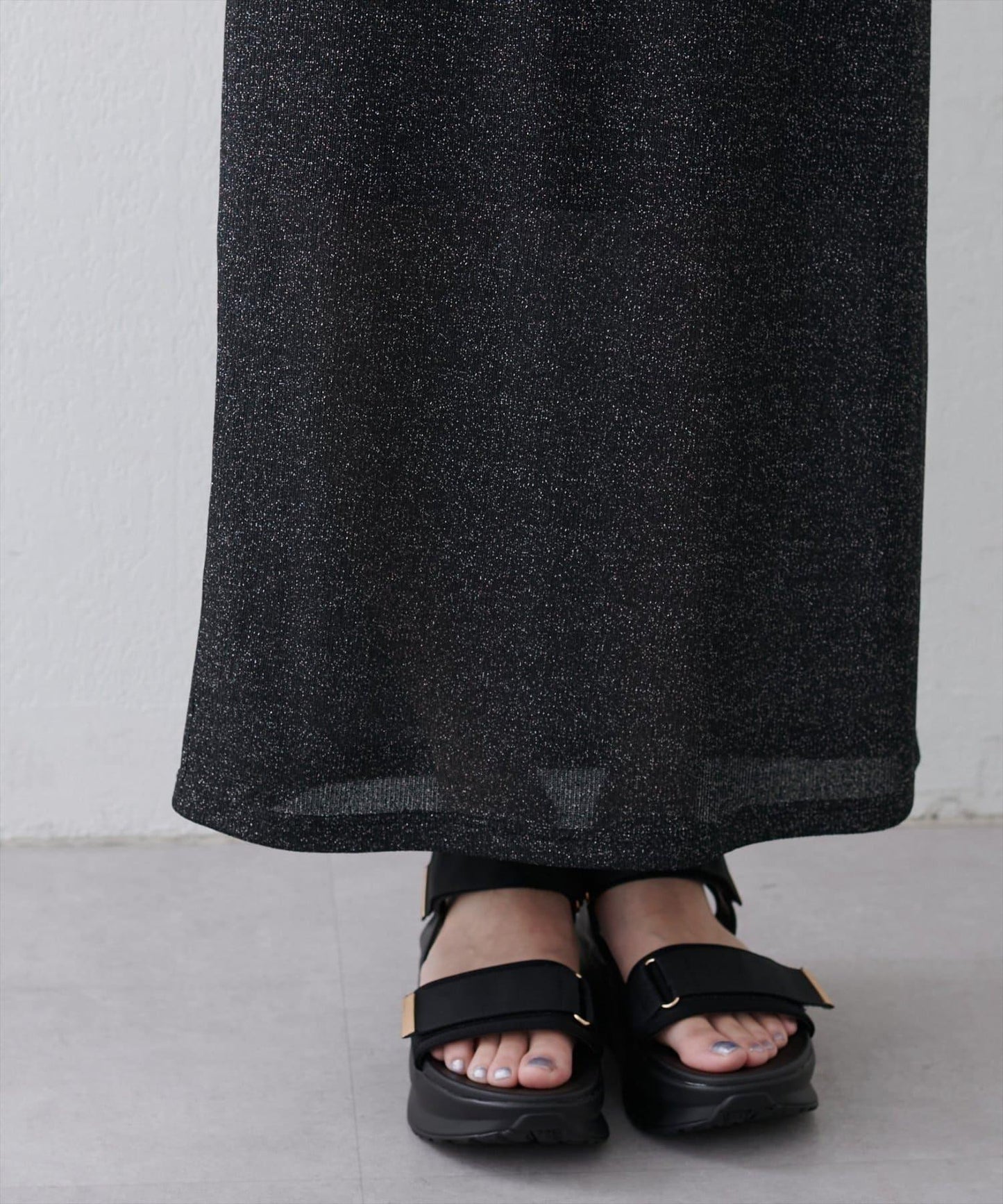 【natural couture】金銀絲羅紋修身半身裙