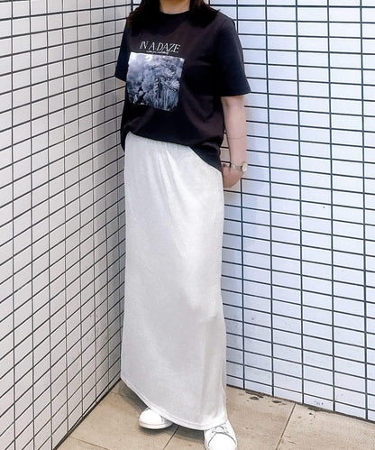 【natural couture】金銀絲羅紋修身半身裙