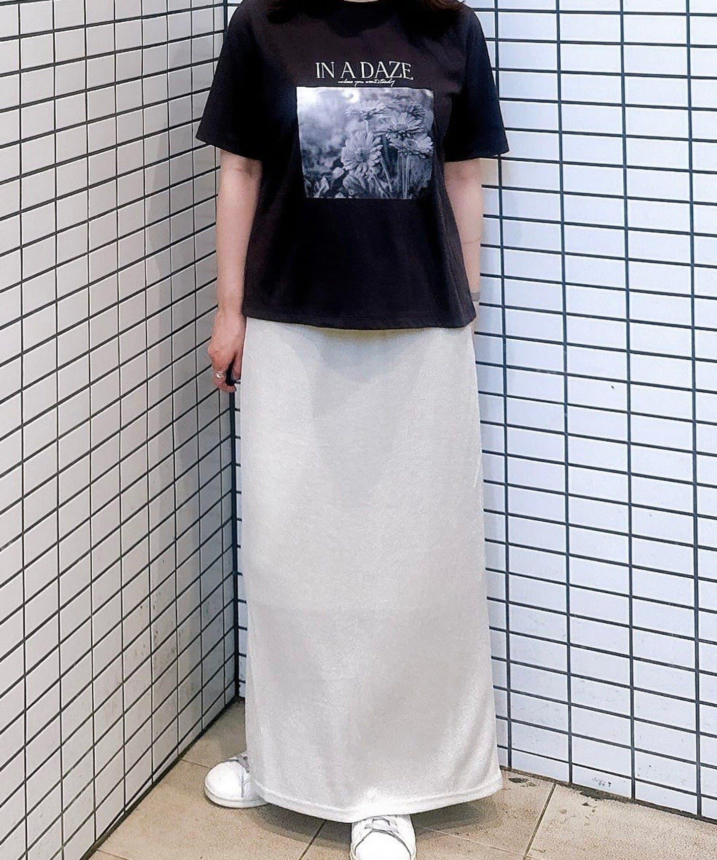 【natural couture】金銀絲羅紋修身半身裙