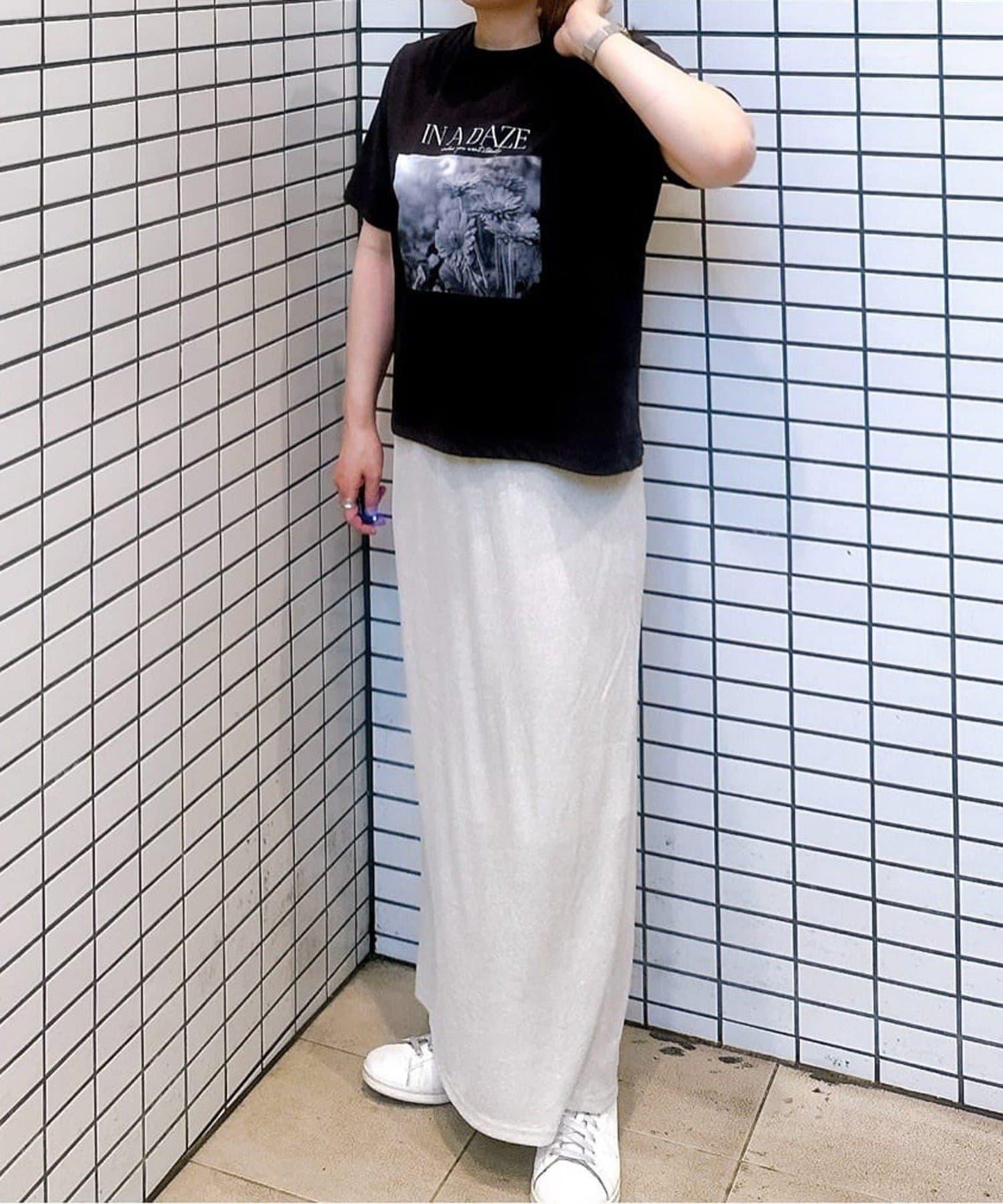 【natural couture】金銀絲羅紋修身半身裙