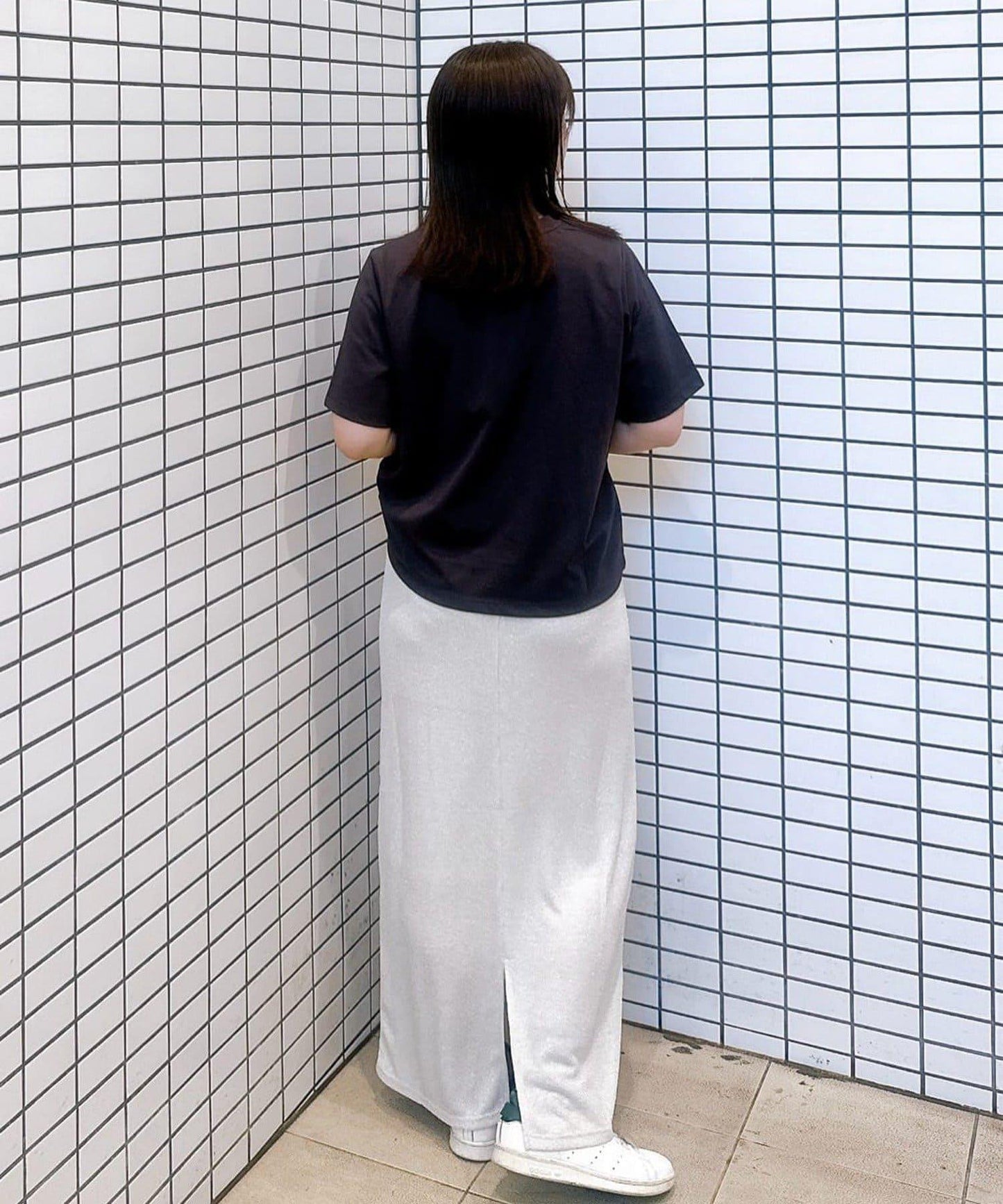 【natural couture】金銀絲羅紋修身半身裙