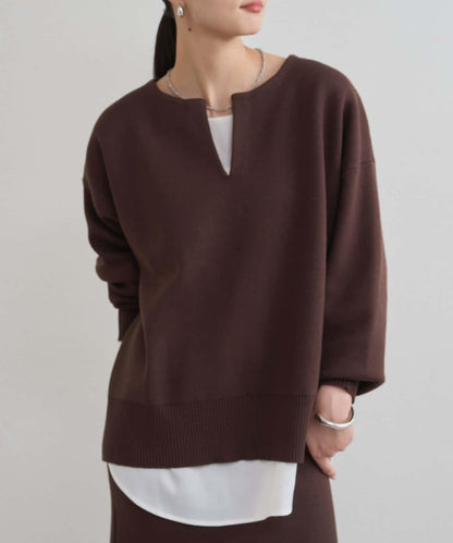 【@_shirabe.s_聯名】衛衣風翻領針織衫