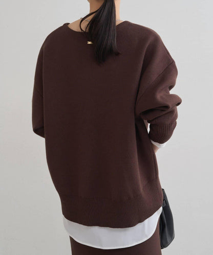 【@_shirabe.s_聯名】衛衣風翻領針織衫