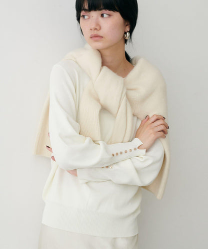 袖口小紐扣簡約針織衫