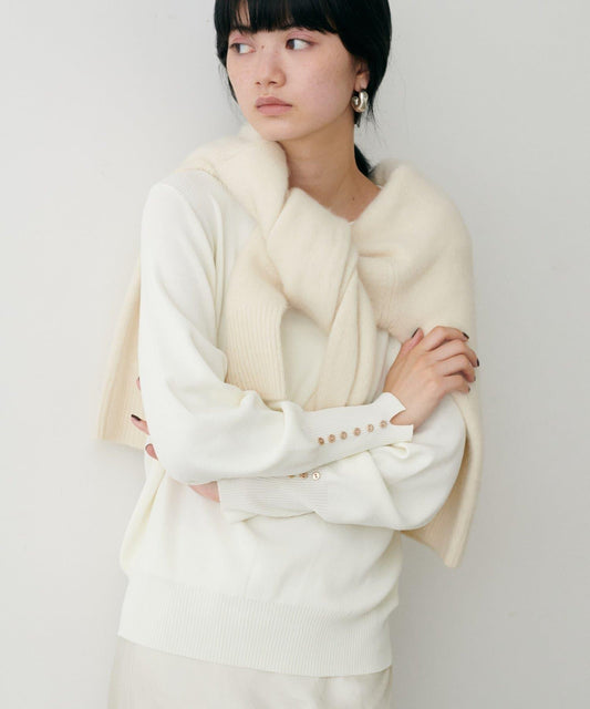 袖口小紐扣簡約針織衫