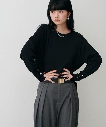 袖口小紐扣簡約針織衫