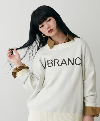 logo提花針織套頭衫