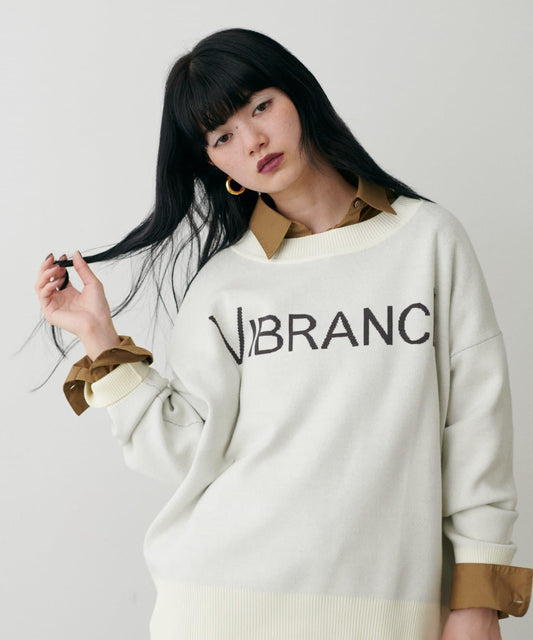 logo提花針織套頭衫