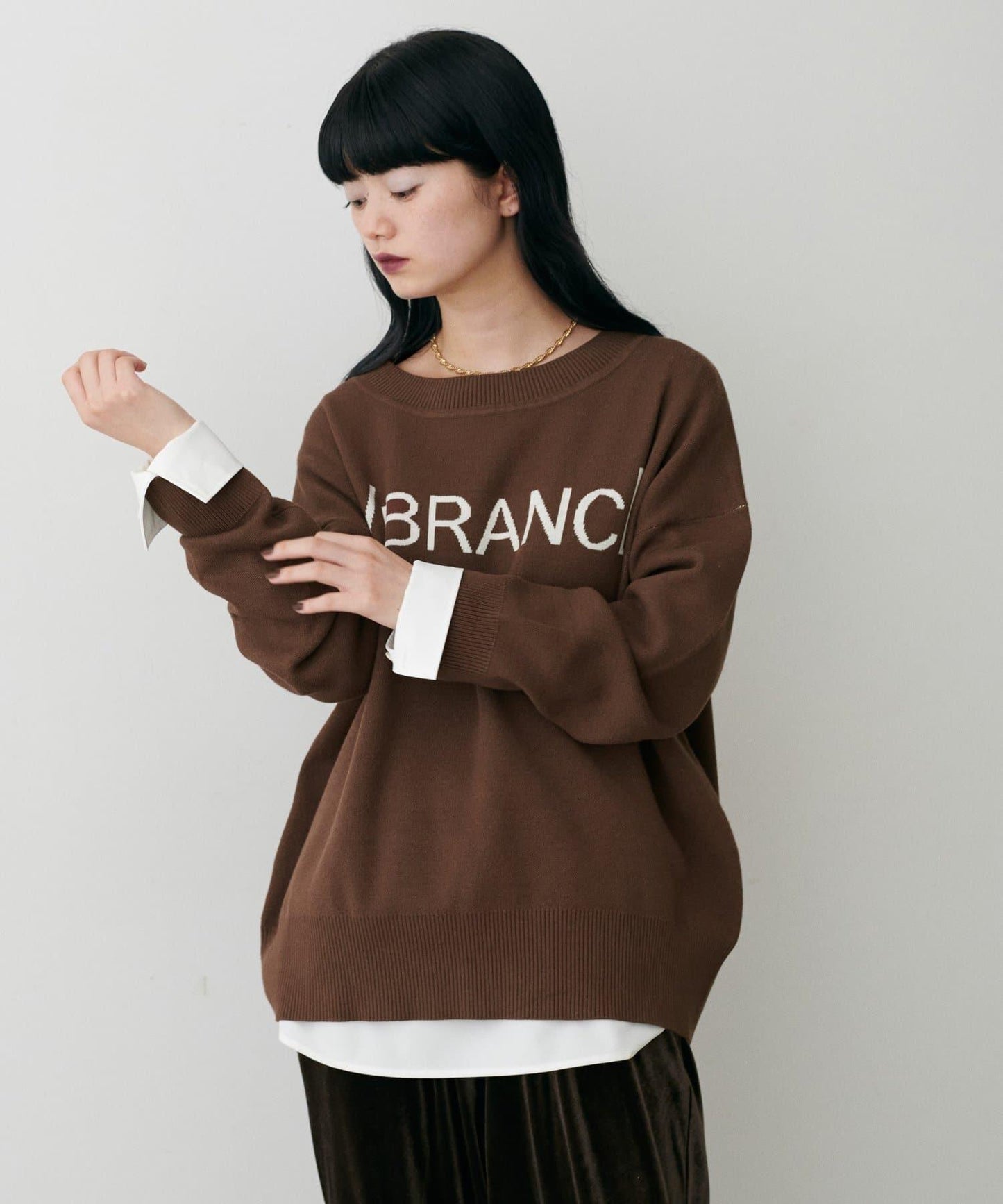 logo提花針織套頭衫