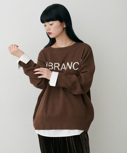 logo提花針織套頭衫