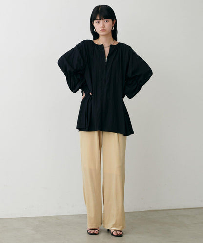 側邊拼接天鵝絨長褲