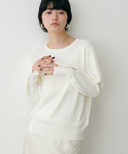 袖口小紐扣簡約針織衫