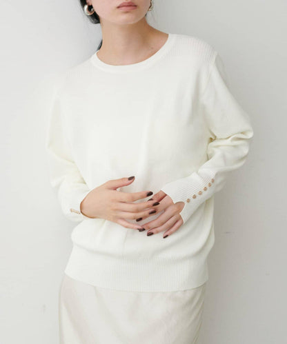 袖口小紐扣簡約針織衫