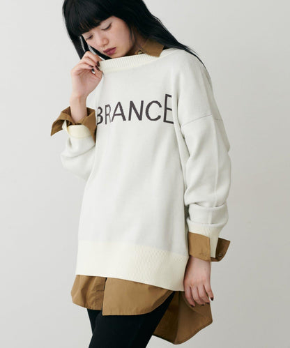 logo提花針織套頭衫