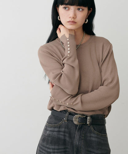 袖口小紐扣簡約針織衫