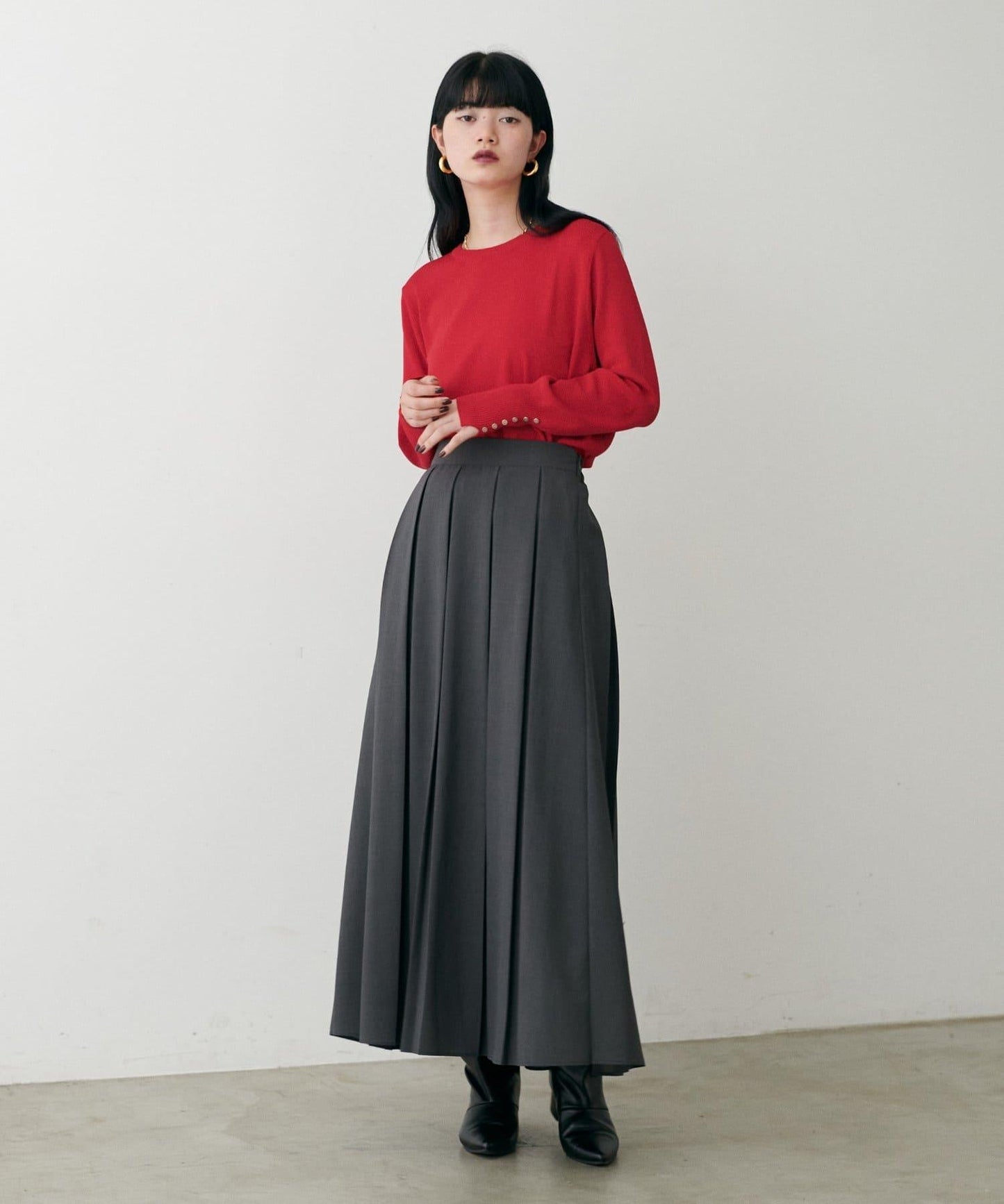 袖口小紐扣簡約針織衫