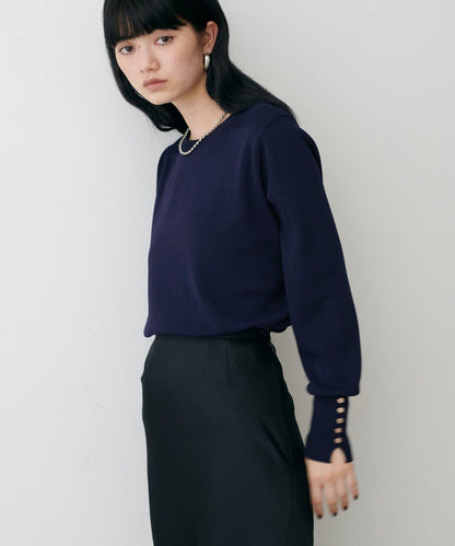 袖口小紐扣簡約針織衫