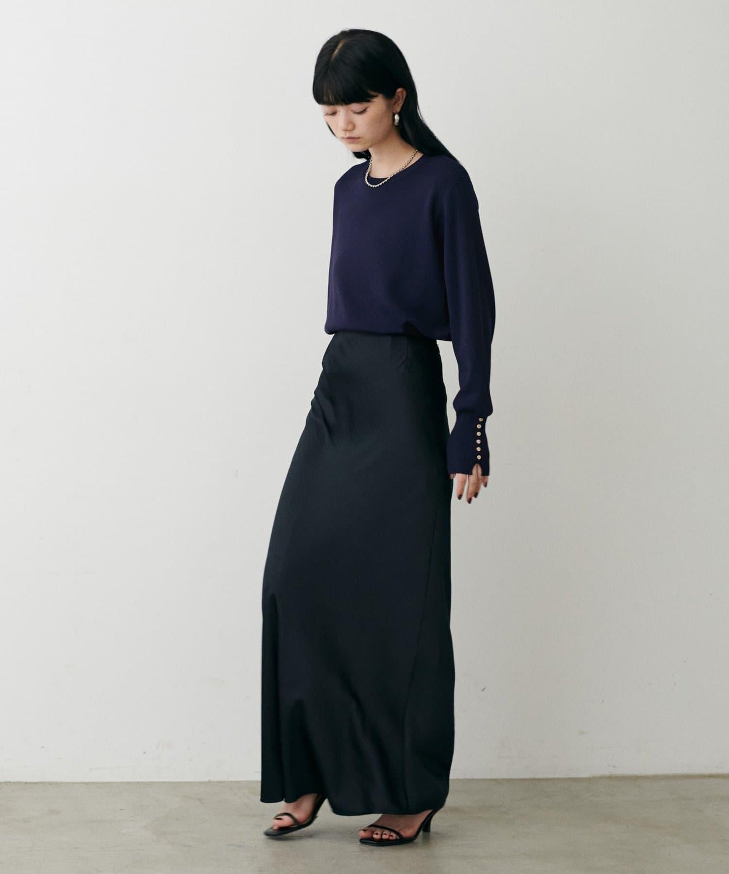 袖口小紐扣簡約針織衫