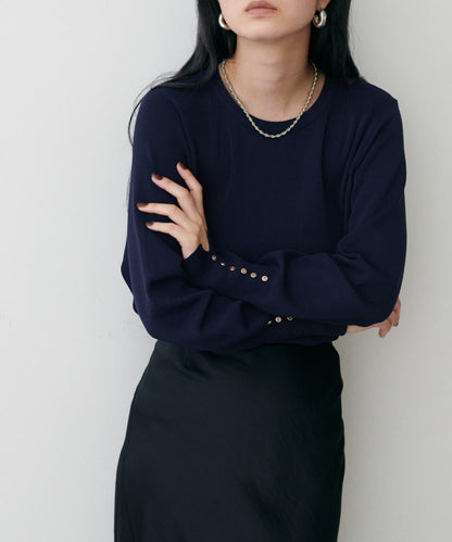 袖口小紐扣簡約針織衫