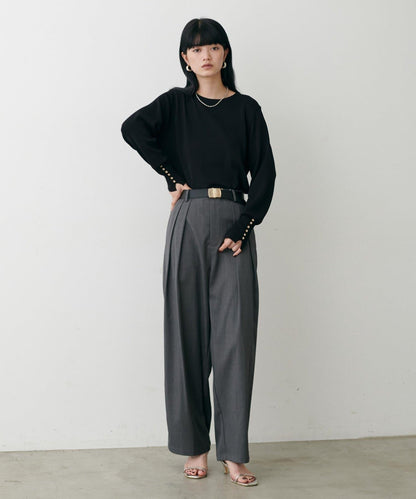 袖口小紐扣簡約針織衫