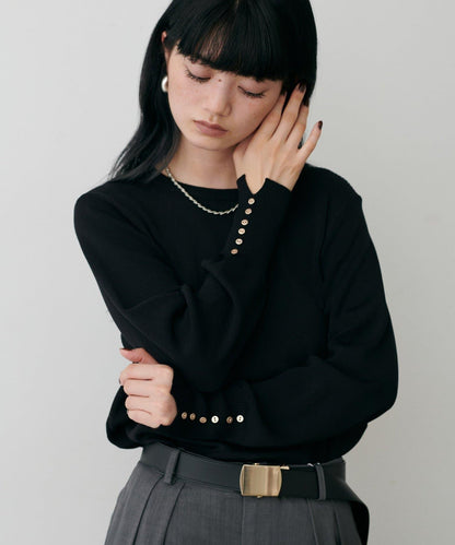 袖口小紐扣簡約針織衫