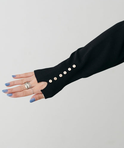 袖口小紐扣簡約針織衫