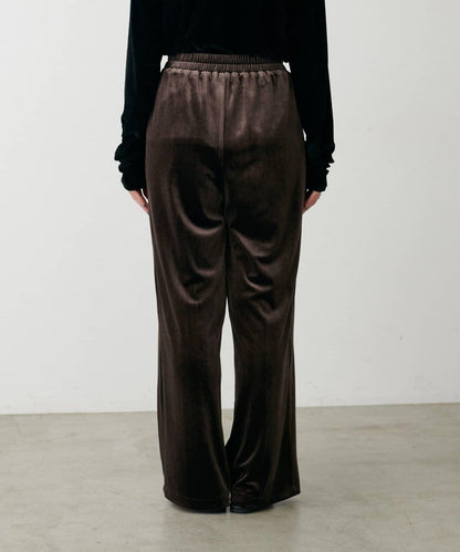 側邊拼接天鵝絨長褲