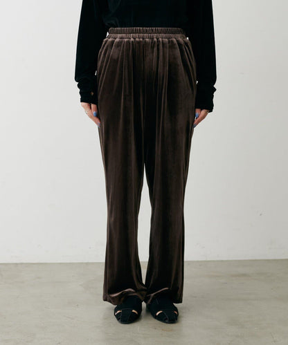 側邊拼接天鵝絨長褲