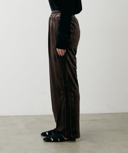 側邊拼接天鵝絨長褲