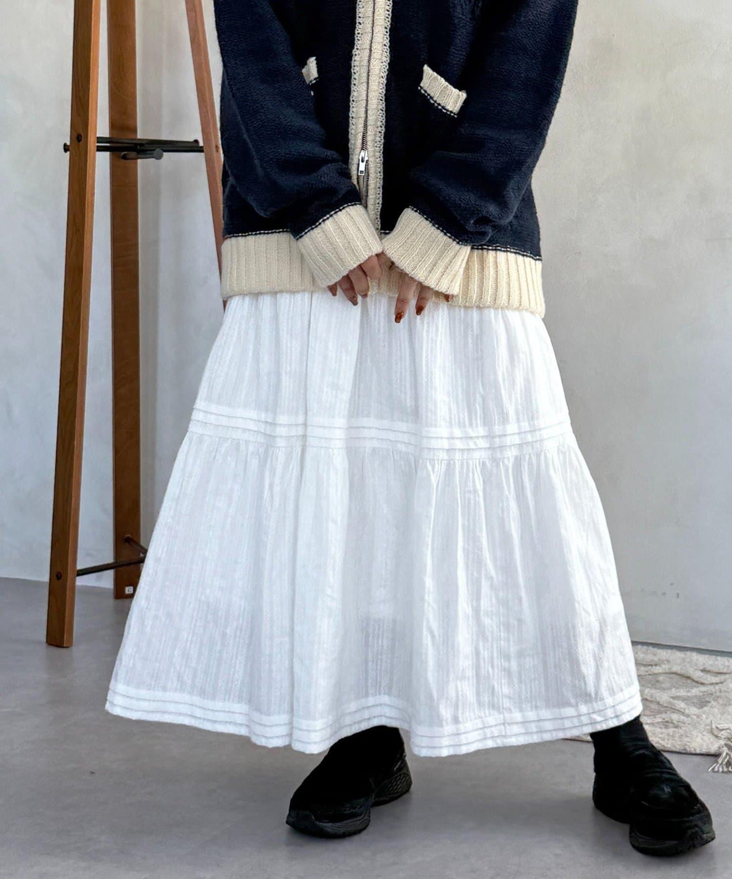 加絨內襯蕾絲裙