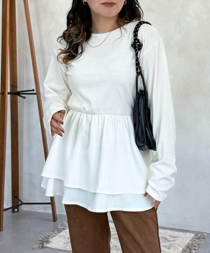 拼色疊穿風長袖T恤