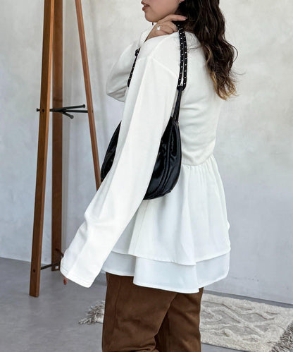 拼色疊穿風長袖T恤