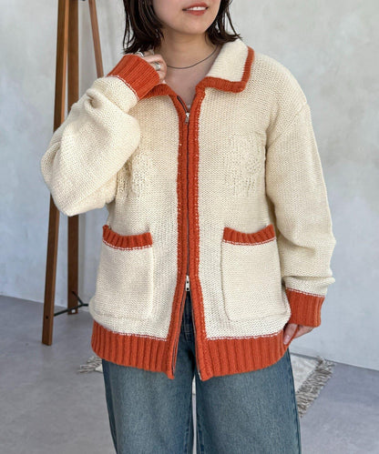 同色系花紋提花開衫