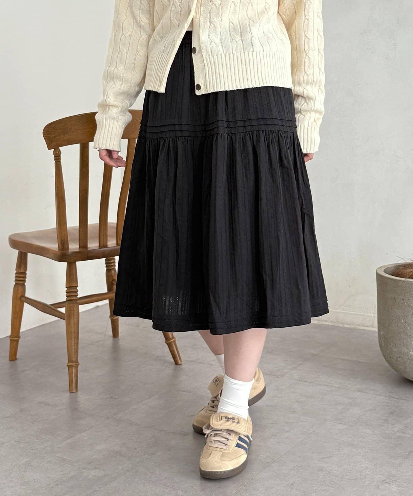 加絨內襯蕾絲裙