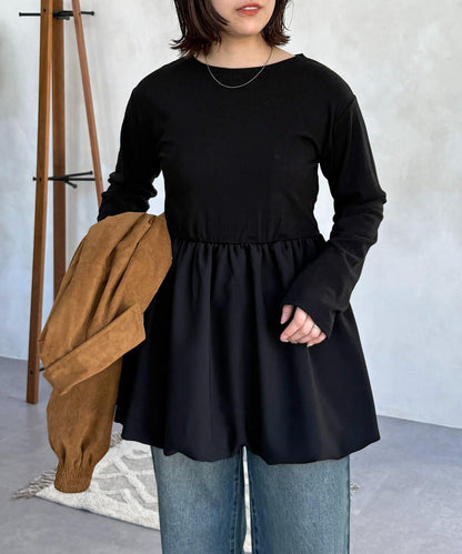 拼色疊穿風長袖T恤