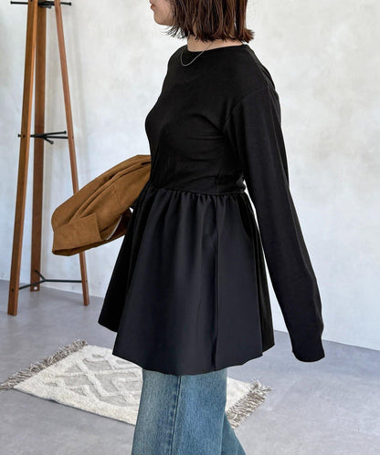 拼色疊穿風長袖T恤