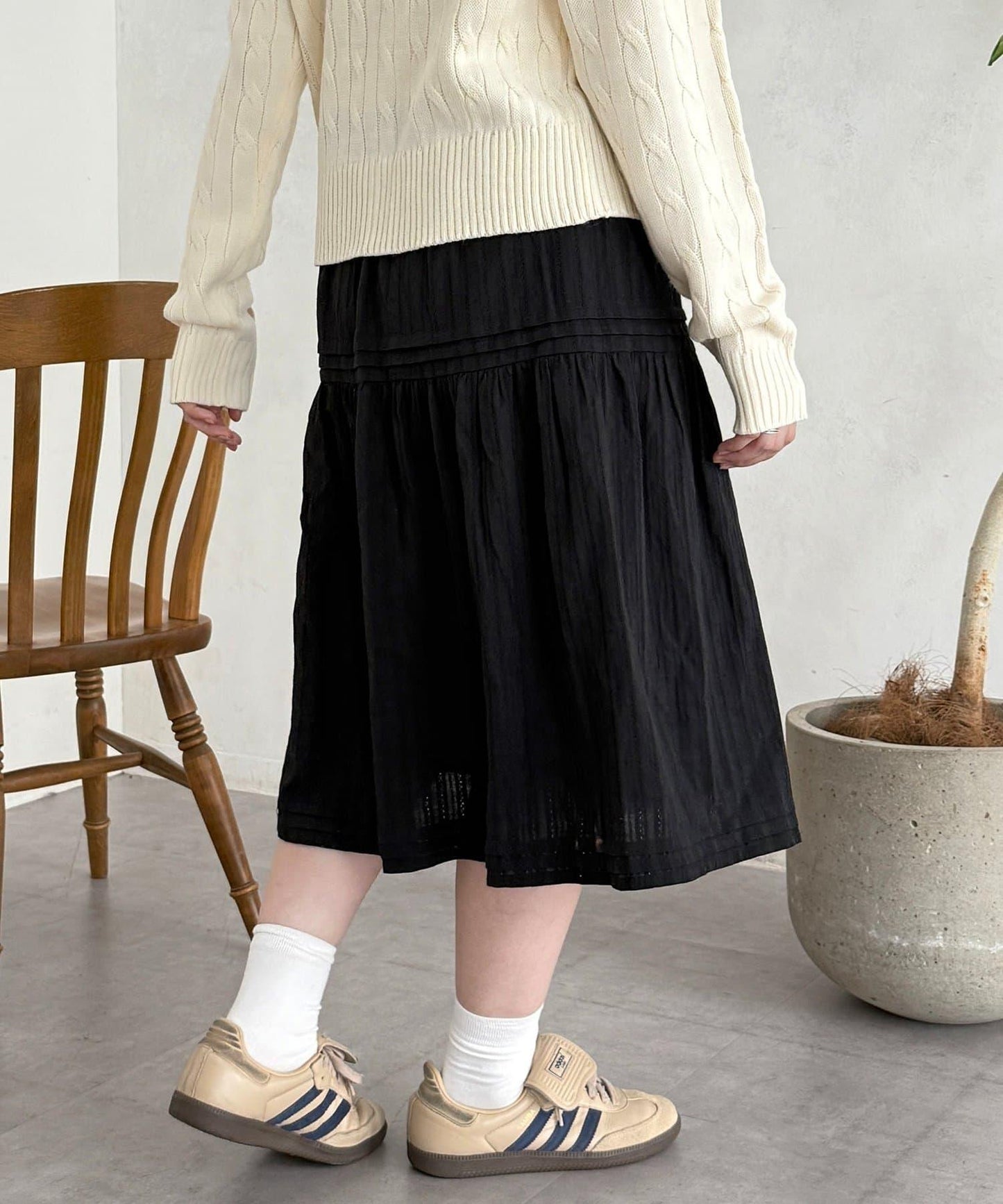 加絨內襯蕾絲裙