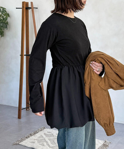 拼色疊穿風長袖T恤