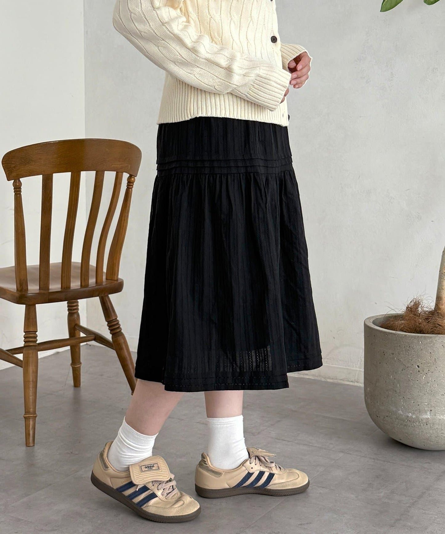 加絨內襯蕾絲裙