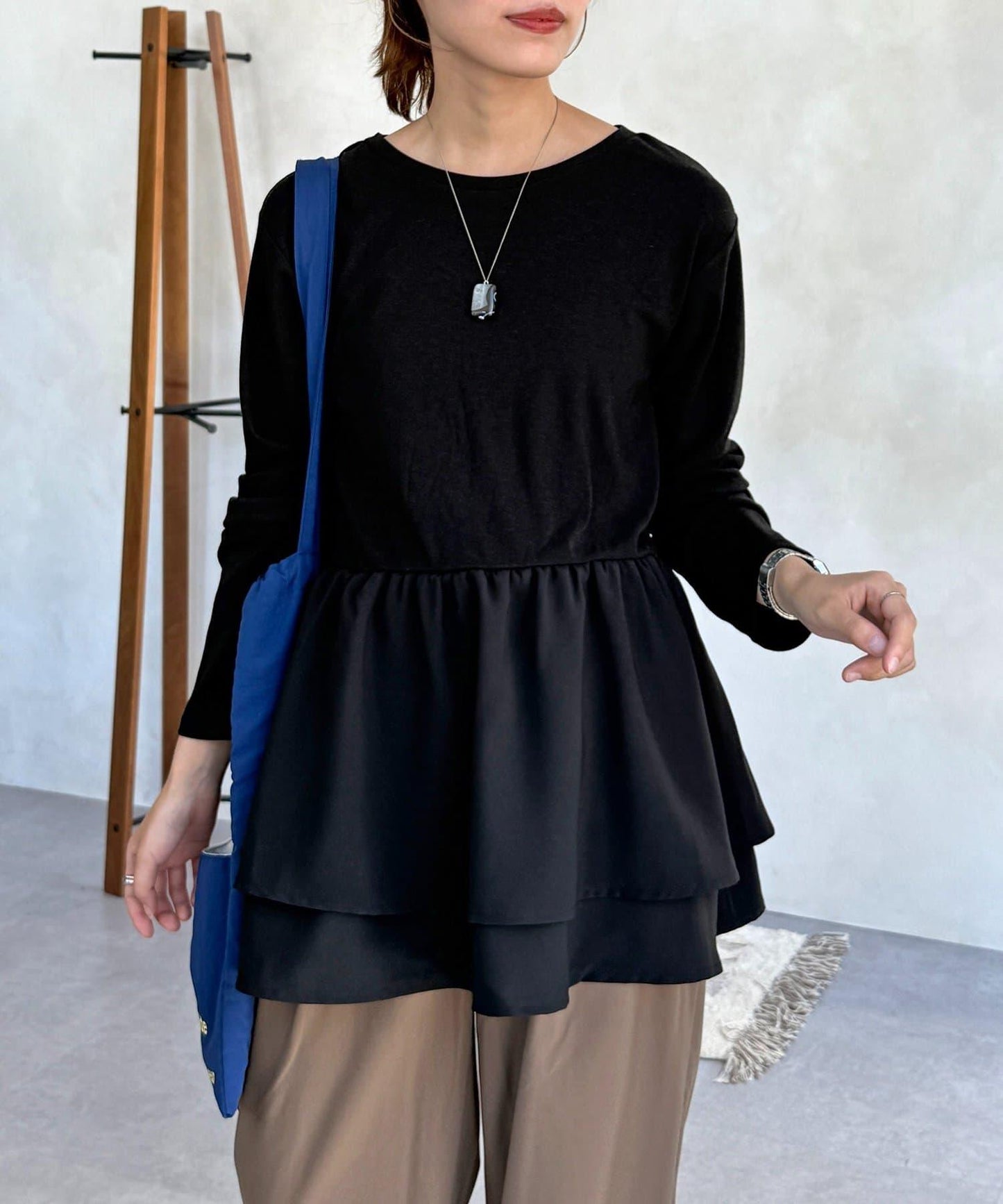 拼色疊穿風長袖T恤