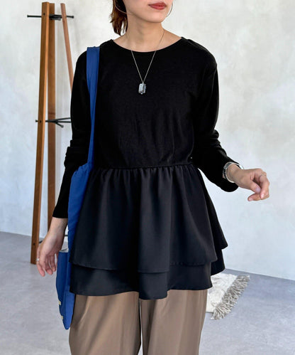 拼色疊穿風長袖T恤