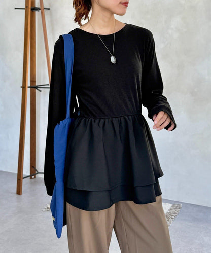 拼色疊穿風長袖T恤