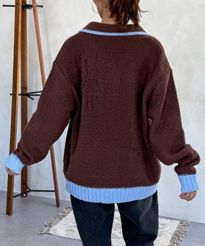 同色系花紋提花開衫