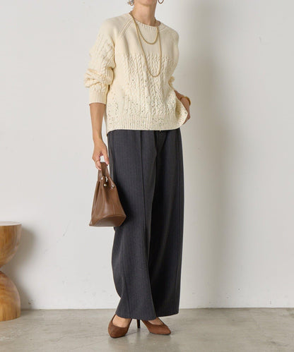 金箔印花麻花針織衫